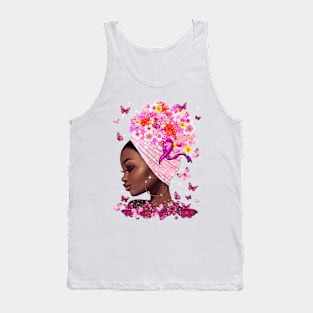 Breast Cancer Butterfly Ribbon Gift Women Tank Top